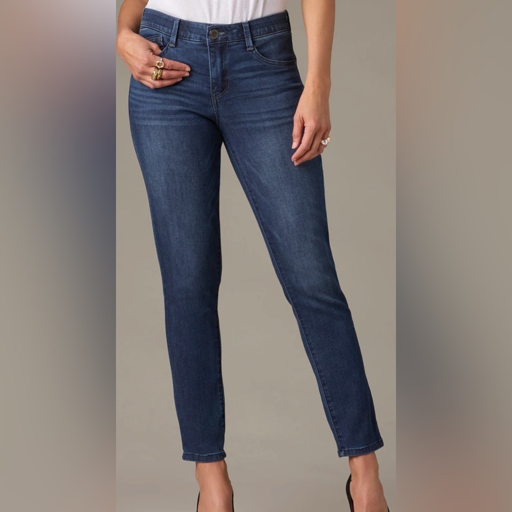 #1946 - Wit & Wisdom Sophie Mid-Rise Ankle Skinny Jeans Medium Wash Blue Denim